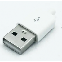 Штекер USB тип A, под пайку, на кабель, белый
